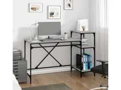 vidaXL Schreibtisch mit Regal Grau Sonoma 135x50x90 cm Holzwerkstoff 826712