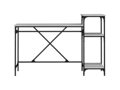 vidaXL Schreibtisch mit Regal Grau Sonoma 135x50x90 cm Holzwerkstoff 826712
