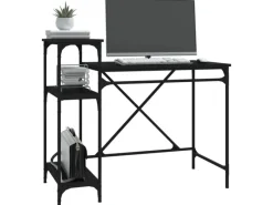 Best vidaXL Schreibtisch mit Regal 105x50x90cm Holzwerkstoff Eisen 826714 Schwarz