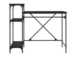 Best vidaXL Schreibtisch mit Regal 105x50x90cm Holzwerkstoff Eisen 826714 Schwarz