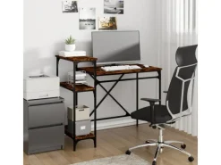 vidaXL Schreibtisch mit Regal Räuchereiche 105x50x90 cm Holzwerkstoff 826716