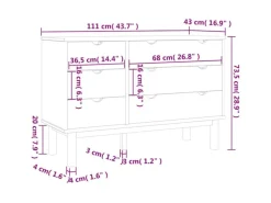 Hot vidaXL Schubladenschrank OTTA 113,5x39,5x73 cm Massivholz Kiefer