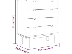 vidaXL Schubladenschrank OTTA 76,5x39,5x90 cm Massivholz