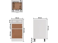 Outlet vidaXL Schubunterschrank Weiß 40x46x81,5 cm Holzwerkstoff