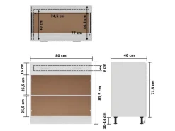 Outlet vidaXL Schubunterschrank Weiß 80x46x81,5 cm Holzwerkstoff