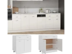 Outlet vidaXL Schubunterschrank Weiß 80x46x81,5 cm Holzwerkstoff