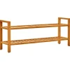 vidaXL Schuhregal mit 2 Etagen 100x27x40 cm Massivholz Eiche 331748