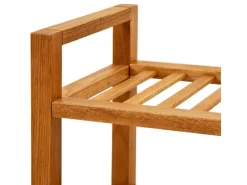 vidaXL Schuhregal mit 2 Etagen 100x27x40 cm Massivholz Eiche 331748