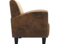 vidaXL Sessel Braun Kunstleder Wildleder-Optik