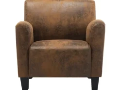 vidaXL Sessel Braun Kunstleder Wildleder-Optik