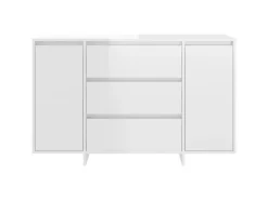 Discount vidaXL Sideboard 3 Schubladen Hochglanz-Weiß 120x41x75cm Holzwerkstoff 809617 Hochglanz Weiß