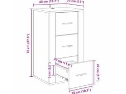 Sale vidaXL Sideboard Artisan-Eiche 40 x 33 x 70 cm Holzwerkstoff 881001 Artisan Eiche