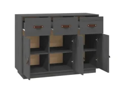 vidaXL Sideboard Grau 100x40x75 cm Massivholz Kiefer 820149