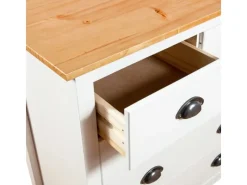 vidaXL Sideboard Hill Weiß 79x40x80 cm Massivholz Kiefer 288918