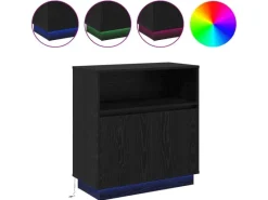 vidaXL Sideboard mit LED Schwarz Eichen-Optik 71 x 34,5 x 75 cm 869651