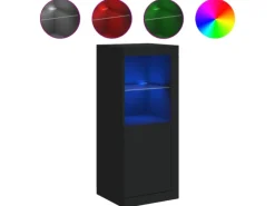 vidaXL Sideboard mit LED-Leuchten Schwarz 41x37x100 cm 836645