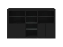 Outlet vidaXL Sideboard mit LED-Leuchten Schwarz 162x37x100 cm 3209171