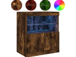 vidaXL Sideboard mit LED-Leuchten Räuchereiche 60x37x67 cm 836655