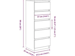 Discount vidaXL Sideboard mit Schubladen Schwarz Eichen-Optik 37,5x35x99 cm 861761 Eiche Schwarz