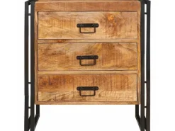 New vidaXL Sideboard mit Schubladen Braun 66 x 33 x 70 cm Massivholz Mango 4016718