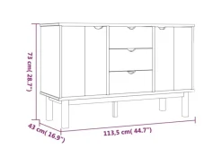 Clearance vidaXL Sideboard OTTA 113,5x43x73 cm Massivholz Kiefer 348591