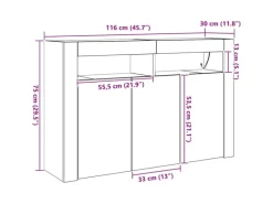 Hot vidaXL Sideboard 116 x 30 x 75 cm Holzwerkstoff 3333877 Schwarz