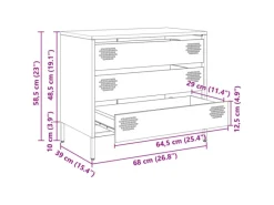 Clearance vidaXL Sideboard 68x39x58,5 cm Kaltgewalzter Stahl 851292 Schwarz