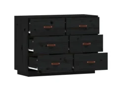 Sale vidaXL Sideboard 100x40x75 cm Massivholz Kiefer 820146 Schwarz