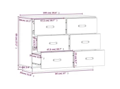Sale vidaXL Sideboard 100x40x75 cm Massivholz Kiefer 820146 Schwarz