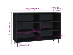 Sale vidaXL Sideboard Schwarz 103,5x35x70 cm Holzwerkstoff 806041