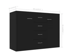 Outlet vidaXL Sideboard 88x30x65 cm Holzwerkstoff 800685 Schwarz