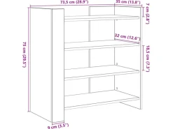 Hot vidaXL Sideboard 73,5x35x75 cm Holzwerkstoff 848389 Schwarz