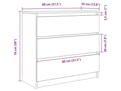 Discount vidaXL Sideboard Sonoma-Eiche 80x35x76 cm Holzwerkstoff 861735 Sonoma Eiche