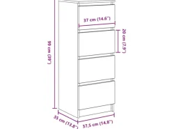 Clearance vidaXL Sideboard 37,5x35x99 cm Holzwerkstoff 861697 Weiß