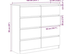 vidaXL Sideboard 100x35x99 cm Holzwerkstoff 3328489