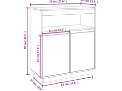 Hot vidaXL Sideboard 70x34x80 cm Massivholz Kiefer 814384