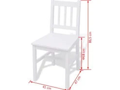 vidaXL Siebenteiliges Esstisch-Set Pinienholz Weiß