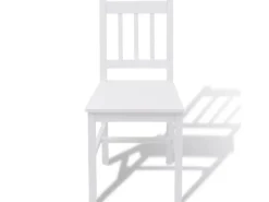 vidaXL Siebenteiliges Esstisch-Set Pinienholz Weiß