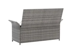 Discount vidaXL Sitzbank mit Stauraum und Kissen 138 cm Poly Rattan 45809 Grau