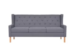 vidaXL 3-Sitzer Sofa Stoff Grau
