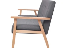 vidaXL 3-Sitzer Sofa Stoff Dunkelgrau Modell 3