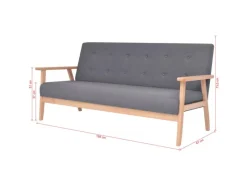 vidaXL 3-Sitzer Sofa Stoff Dunkelgrau Modell 3