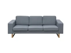 vidaXL 3-Sitzer Sofa Stoff Hellgrau
