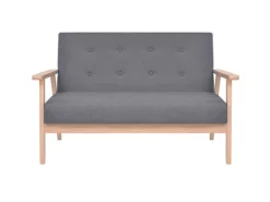 vidaXL 2-Sitzer Sofa Stoff Dunkelgrau Modell 3