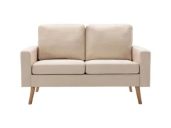 Clearance vidaXL 2-Sitzer-Sofa Creme Stoff