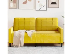 vidaXL 2-Sitzer-Sofa Gelb 140 cm Samt 2153265