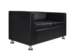 vidaXL 2-Sitzer-Sofa Kunstleder Schwarz Modell 1