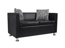 vidaXL 2-Sitzer-Sofa Kunstleder Schwarz Modell 1