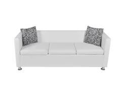 Discount vidaXL 3-Sitzer-Sofa Kunstleder Weiß