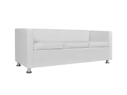Discount vidaXL 3-Sitzer-Sofa Kunstleder Weiß